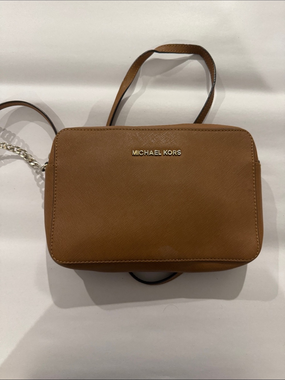 Michael Kors Brown Saffiano Leather Crossbody